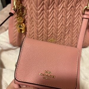 Pink Coach purse + wallet